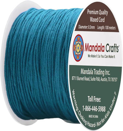 Mandala Crafts 0.5mm 109 Yards Dark Blue Cotton Waxed Cord - Image 2