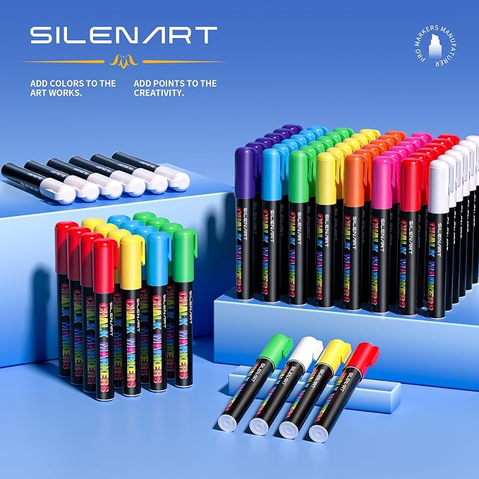 SILENART Purple Chalk Markers - 15mm Jumbo Tip Car Marker - Wide Thick Window - Image 3