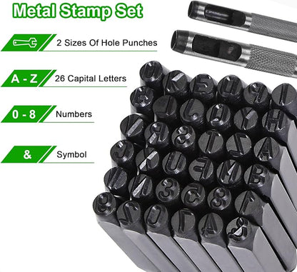 HARFINGTON 36pcs Metal Stamping Kit 25/64" Steel Letter Punch Press Tool - Image 5