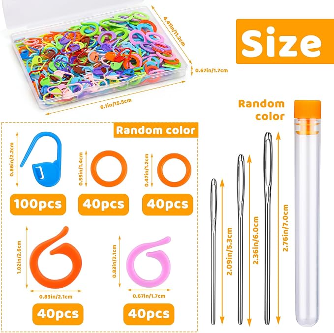 Yizzvb 263 Pcs Stitch Ring Markers, Knitting Stitch Rings - Image 2