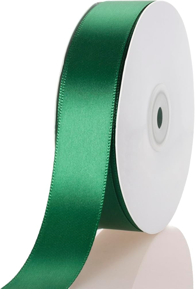 1 Inch Dark Green Ribbon, 50 Yards Craft Polyester Satin Ribbon Perfect by Unknown