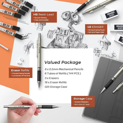 Nicpro 0.5 mm Art Mechanical Pencils Set in Gift Case, Artist Writing - Image 4