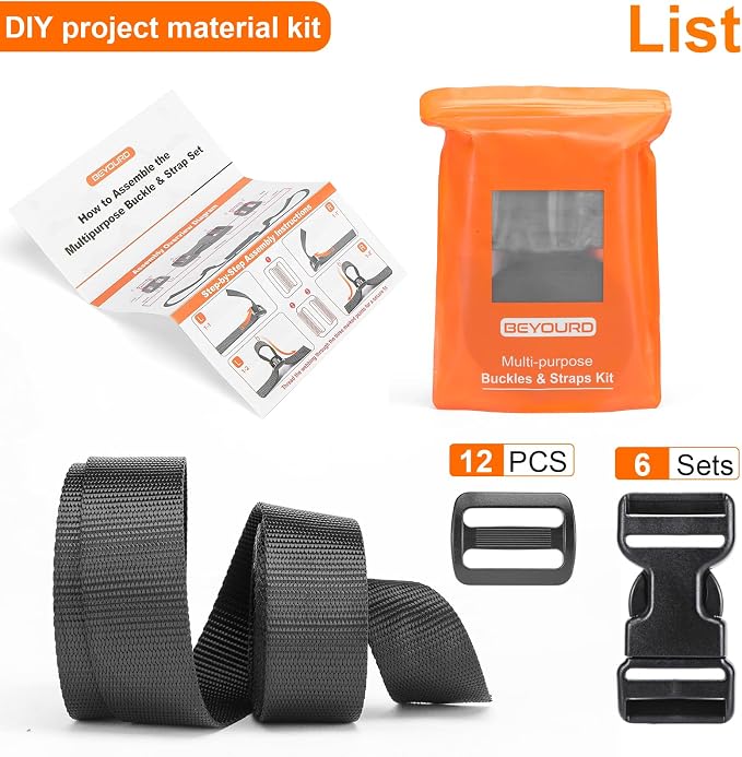 Heavy-Duty Buckles and Strap Set 1-1/4": 6 Yards of Thick Nylon Webbing - Image 7