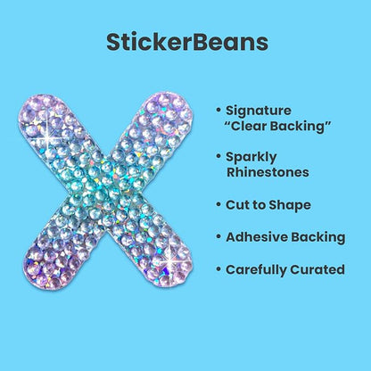 StickerBeans® Rhinestone Alphabet Letter Sticker X - Image 2