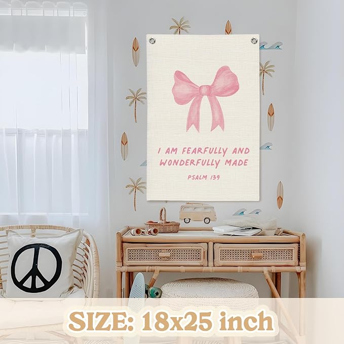 Bible Verses Wall Decor, Christian Wall Art I Am Fearfully And Wonderfully Made - Image 2