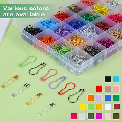 1200 Pcs 22 Colors Metal Safety Pins, Bulb Gourd Pins Pear Shaped Pins - Image 3