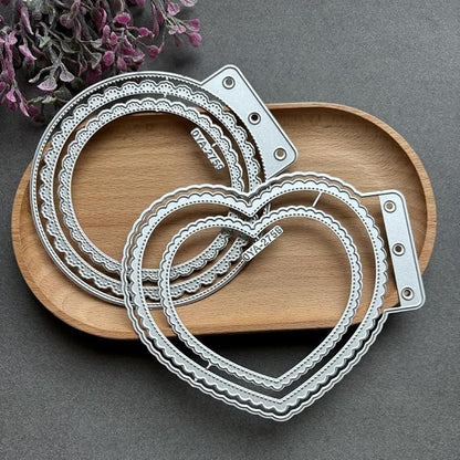 Heart Loose-Leaf Lace Die Cuts for Card Making, Background Frame Cutting Dies - Image 7