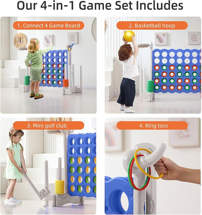 UNICOO® Jumbo 4 in a Row Game | Adjustable Height 4-to-Score Giant Yard Game Set - Image 5