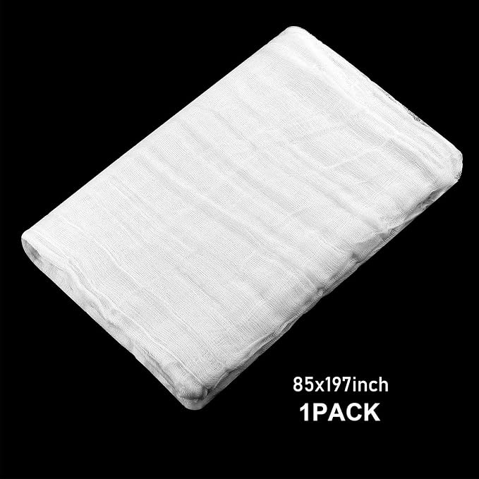 Boao Halloween Cheese Cloth 85 x 197 Inch White Cheesecloth Roll - Image 2