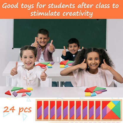 Syhood 24 Pieces Tangrams Puzzles - Image 5