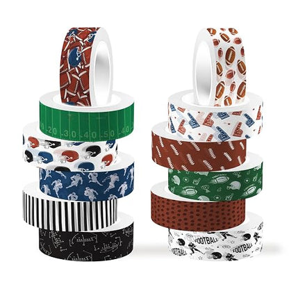 12 Rolls Football Washi Tape Sports Rugby Masking Tape Sport Decorative Tape by Unknown