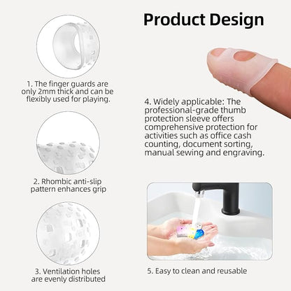 Guitar Fingertip Protector Silicone Thimble 20 PCS Rubber Finger Tips - Image 4
