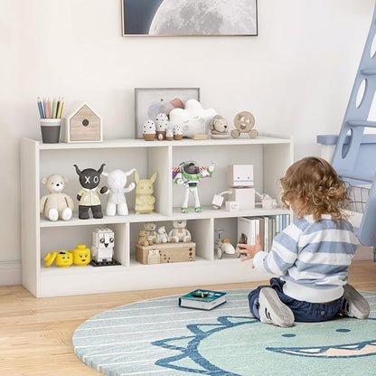 Toy Storage Organizer, 2-Tier Kids Bookshelf, 5 Cube Kids' Bookcases, Cabinets - Image 4