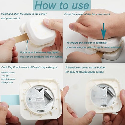 Craft Tag Punch Tag Paper Punches 4 in 1 Hole Puncher - Image 3