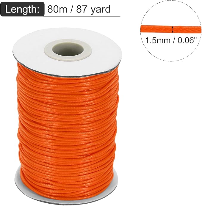 MECCANIXITY Waxed Cord 1.5mm Waxed Thread 87 Yard Wax String Leather Cord - Image 2