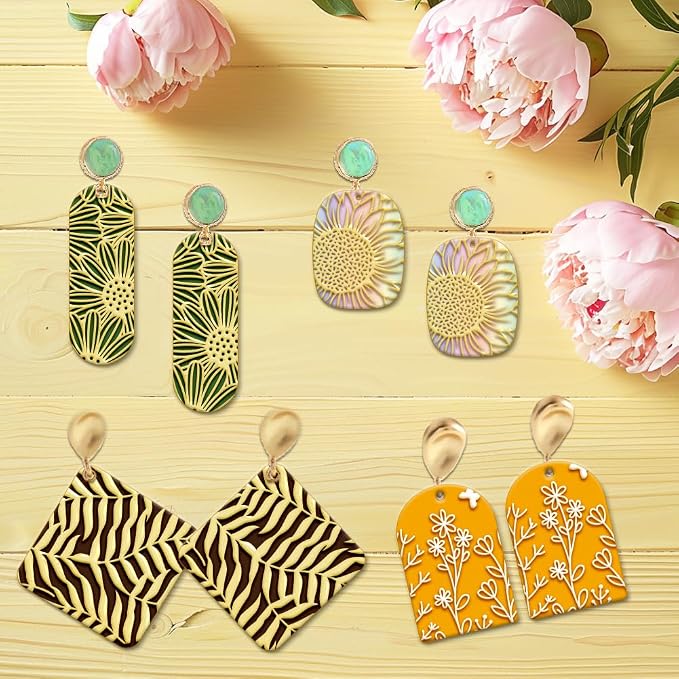 4PCS Polymer Clay Flowers Leaves Texture Sheets Set - Image 6