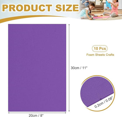 uxcell 10 Pcs Dark Purple EVA A4 Foam Sheets Crafts, 12 x 8 Inch Foam Paper - Image 2
