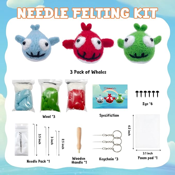 Needle Felting Kit, Animal Doll Making Set - Image 2