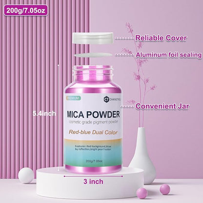 Mica Powder, 7.05OZ（200g）, Epoxy Resin, Candle Making, Bath Bombs - Image 3
