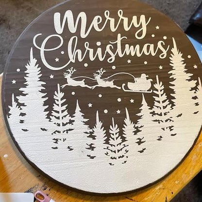 Christmas Stencils for Painting on Wood 12” Merry Christmas Stencil Holiday - Image 6