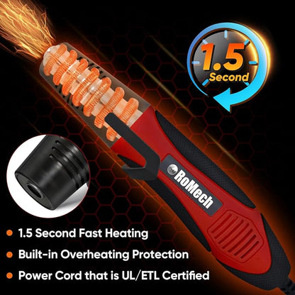 ROMECH 350W Heat Gun with 2 Nozzles, Dual Temp Heat Gun 400°F-660°F, Fast Heat - Image 3