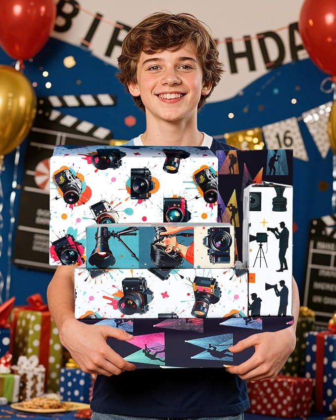 Pineraap 12 Sheets Photographer Wrapping Paper, Photography Gift Wrap Paper - Image 9