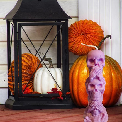 TOPYS 3D Skull Candle Silicone Mold Halloween Party Supplies DIY Resin Skull - Image 6