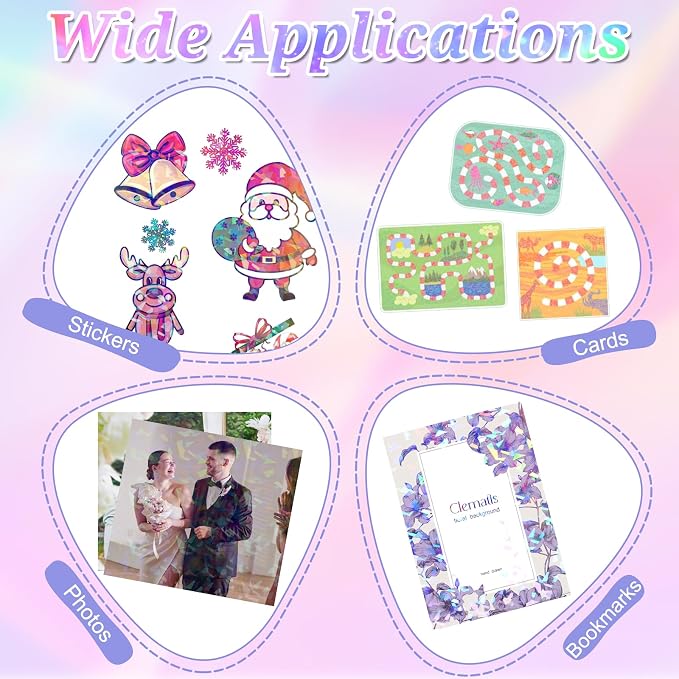 120 Sheets Holographic Sticker Paper, Vinyl Waterproof Laminating Sheets - Image 4