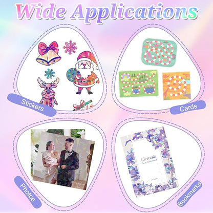 120 Sheets Holographic Sticker Paper, Vinyl Waterproof Laminating Sheets - Image 4