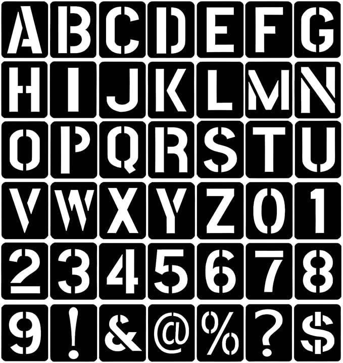 42 Pcs 3 Inch Alphabet Letter Stencils Symbol Numbers Stencils, Reusable by Unknown