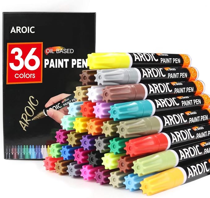 36 Pack Oil-Based Paint Pens for Rock Painting by AROIC