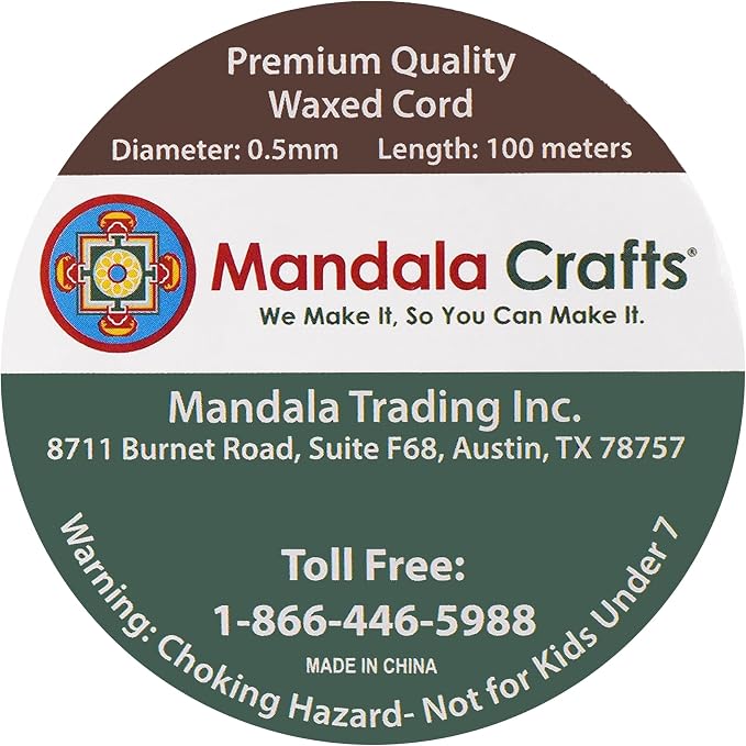 Mandala Crafts 0.5mm 109 Yards Dark Blue Cotton Waxed Cord - Image 3