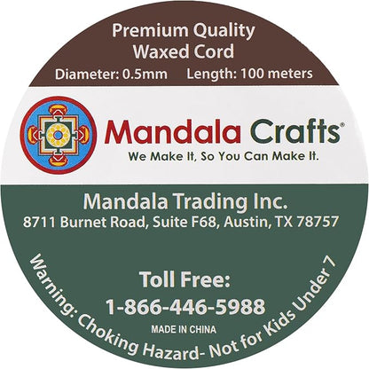Mandala Crafts 0.5mm 109 Yards Dark Blue Cotton Waxed Cord - Image 3