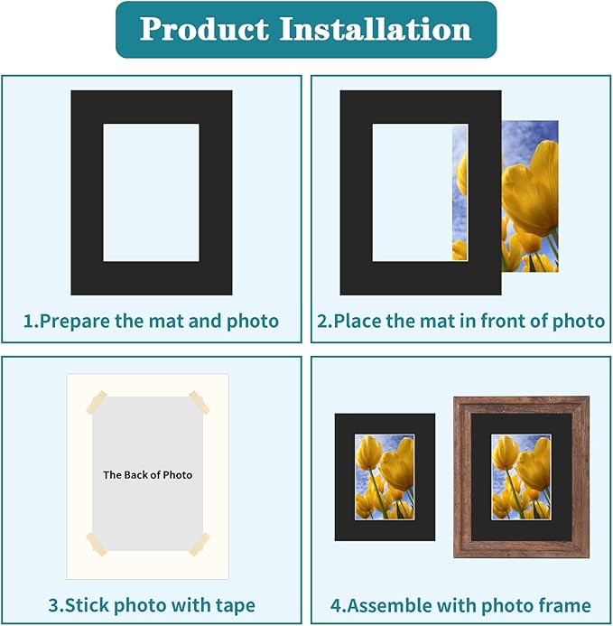 ZBEIVAN 8x10 Black Picture Mats - Image 4
