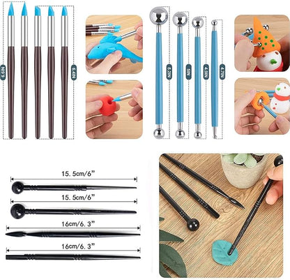 Clay Tools 40PCS Pottery Tools Clay Sculpting Tools Polymer Clay Tools Kit - Image 6