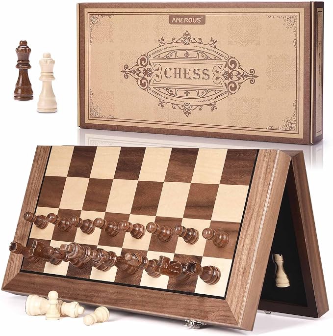 AMEROUS 15 Inches Magnetic Wooden Chess Set by AMEROUS