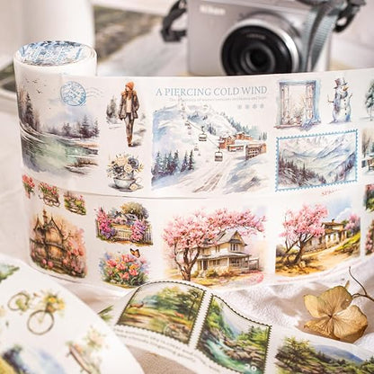 6 Rolls Seasonal Landscape Washi Tape Set, Nature-Inspired Stickers - Image 3