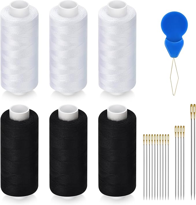6 Pcs Sewing Thread Kit, 400 Yards Each Spool 402 Polyester Thread by Dorbetar