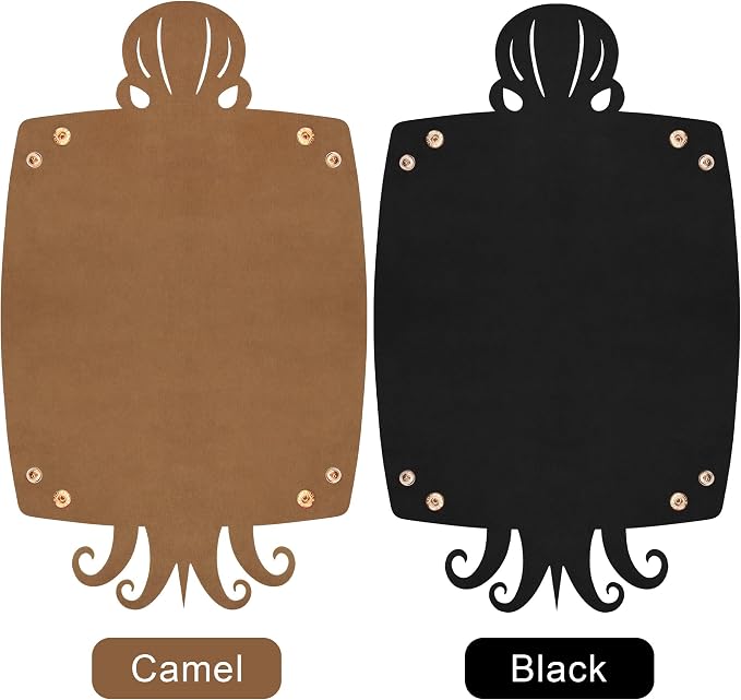 SIQUK 2 Pieces Octopus Dice Rolling Tray PU Leather Dice Mat Folding Scroll - Image 2