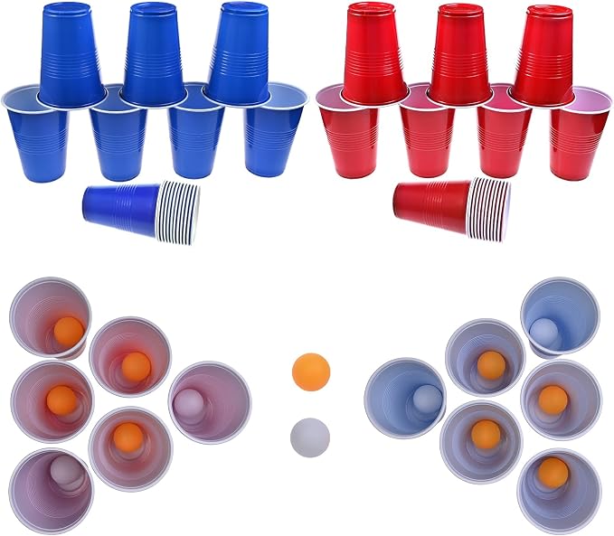 GOLDGE 60 Packs 16 Oz Plastic Party Cups Reusable in Red and Blue - Image 4