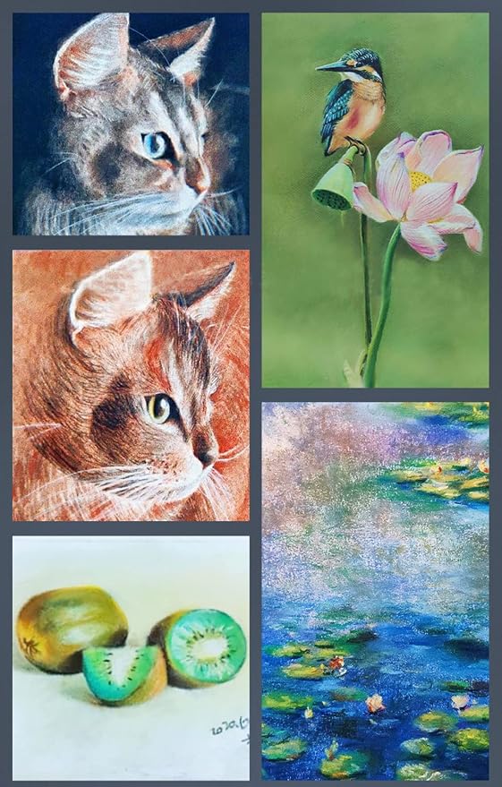 6pcs Square Black Soft Pastel Set, Professional Artist's Sketching Chalk - Image 8