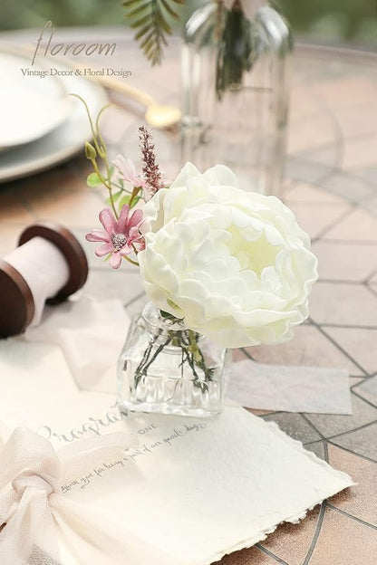 Floroom Artificial Flowers 16pcs 4" Ivory Blooming Peonies Real Looking Foam - Image 4
