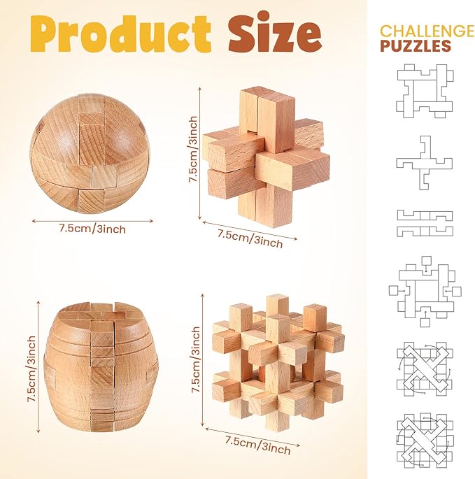 34 Pcs Metal Brain Teaser Puzzles - Image 2