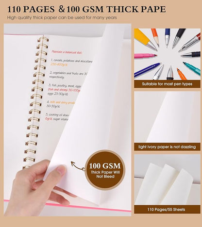 Blank Spiral Notebook Journal 8.5” x 11”, A4 Large Pink Sketch Book - Image 4