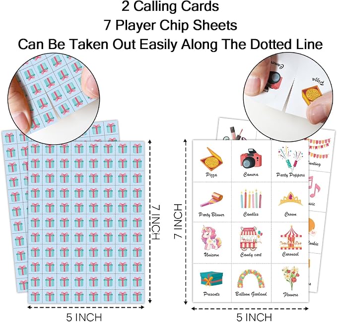 Birthday Party Bingo Game Cards, Birthday Bingo Card - Image 2