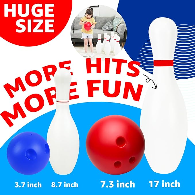 17 inch Huge Bowling 6 pins Set - Image 2