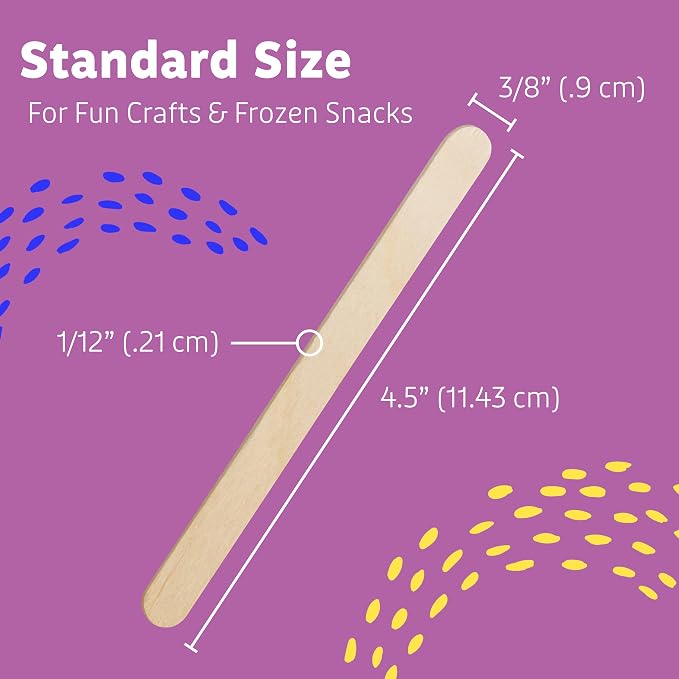 Artlicious 1000 Pcs Wooden Craft Sticks – Food-Grade Popsicle Sticks - Image 5