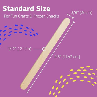 Artlicious 1000 Pcs Wooden Craft Sticks – Food-Grade Popsicle Sticks - Image 5