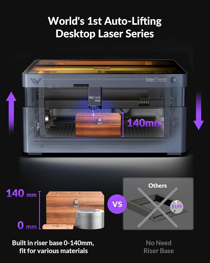 WECREAT Vision 40W Enclosed Laser Cutter and Engraver Machine - Image 4