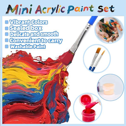 20 Pack Mini Acrylic Paint Set, 12 Colors Washable Paint Strips - Image 3